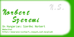 norbert szeremi business card